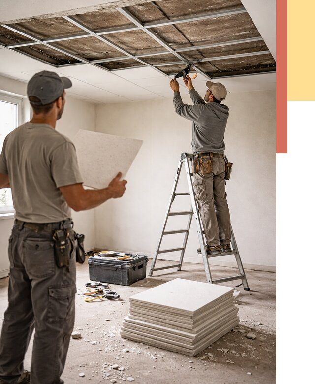 Замена плит подвесного потолка в Симферополе от 1818 руб. быстро и недорого | ОТДЕЛОЧНИК-Сим