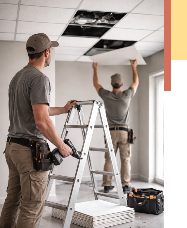 Обслуживание подвесного потолка в Симферополе от 3635 руб. — быстро и недорого | ОТДЕЛОЧНИК-Сим