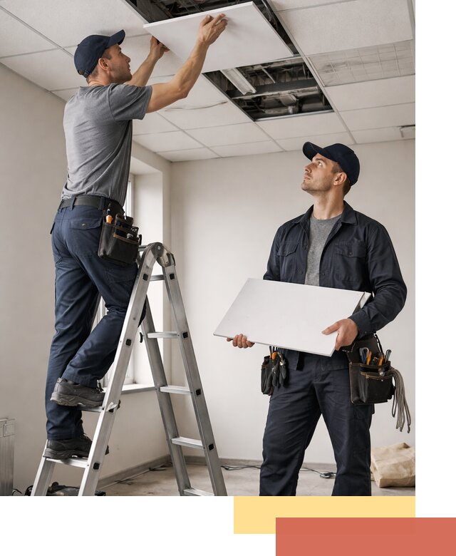 Обслуживание подвесного потолка в Симферополе — ремонт и чистка