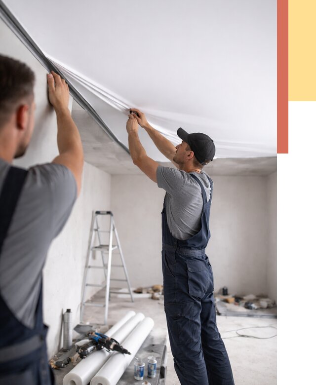 Монтаж матового натяжного потолка в Симферополе от 4674 руб./м² — быстро и недорого | ОТДЕЛОЧНИК-Сим