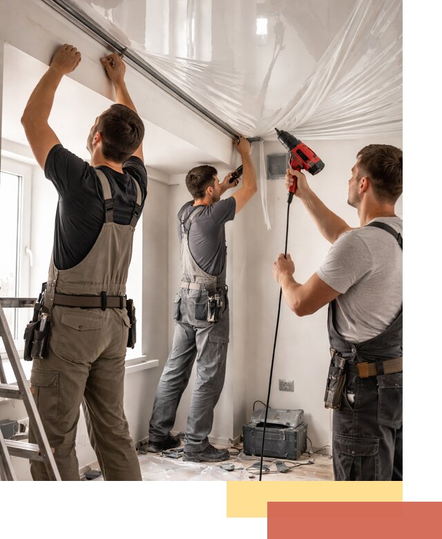 Монтаж глянцевого натяжного потолка в Симферополе быстро и качественно