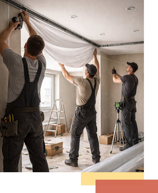 Монтаж парящего натяжного потолка под ключ в Симферополе