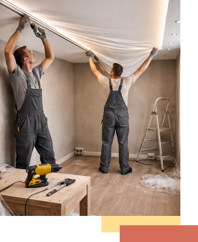 Монтаж натяжного потолка с подсветкой в Симферополе цена и сроки