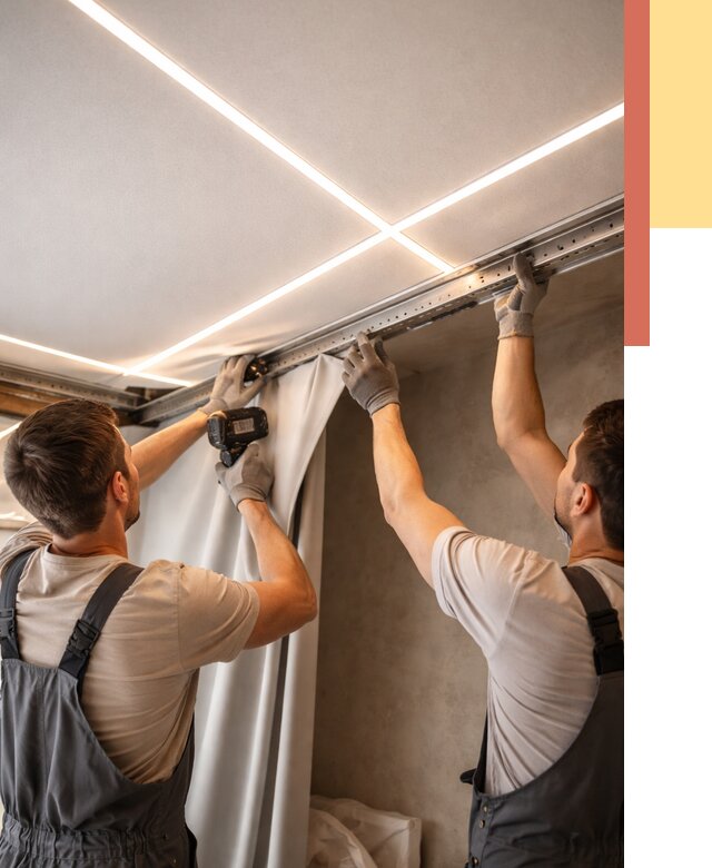 Монтаж натяжного потолка со световыми линиями в Симферополе от 1246 руб. | ОТДЕЛОЧНИК-Сим