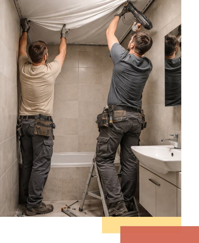 Монтаж натяжного потолка в ванной в Симферополе быстро и качественно