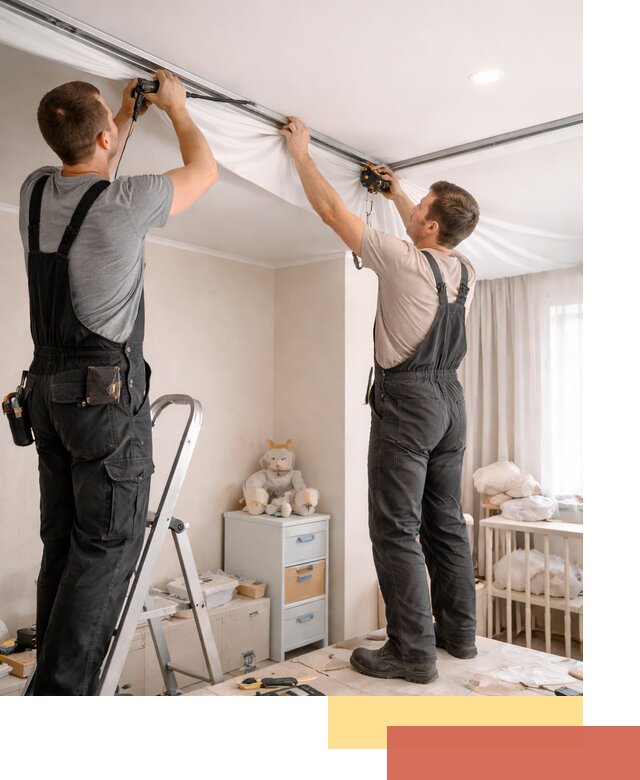 Монтаж натяжного потолка в детской комнате в Симферополе