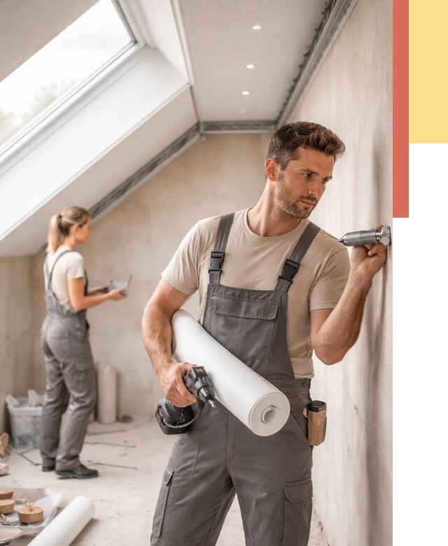 Монтаж натяжного потолка на мансарде в Симферополе от 3635 руб. | ОТДЕЛОЧНИК-Сим