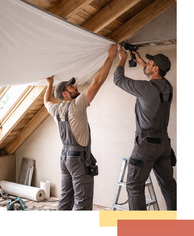 Монтаж натяжного потолка в мансарде в Симферополе