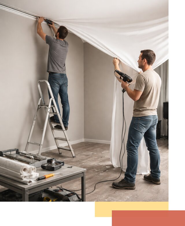 Монтаж натяжного потолка в студии в Симферополе