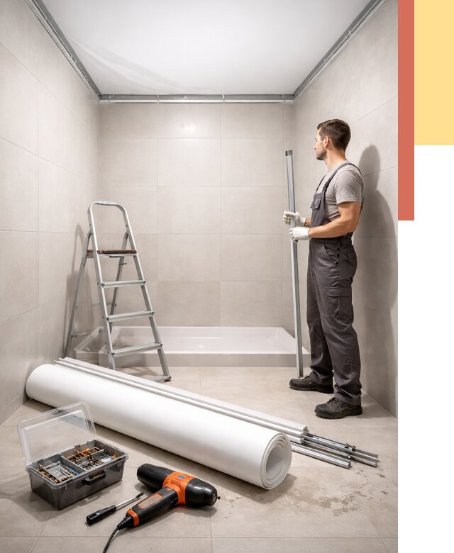 Монтаж натяжного потолка в санузле в Симферополе от 1922 руб. — ОТДЕЛОЧНИК-Сим