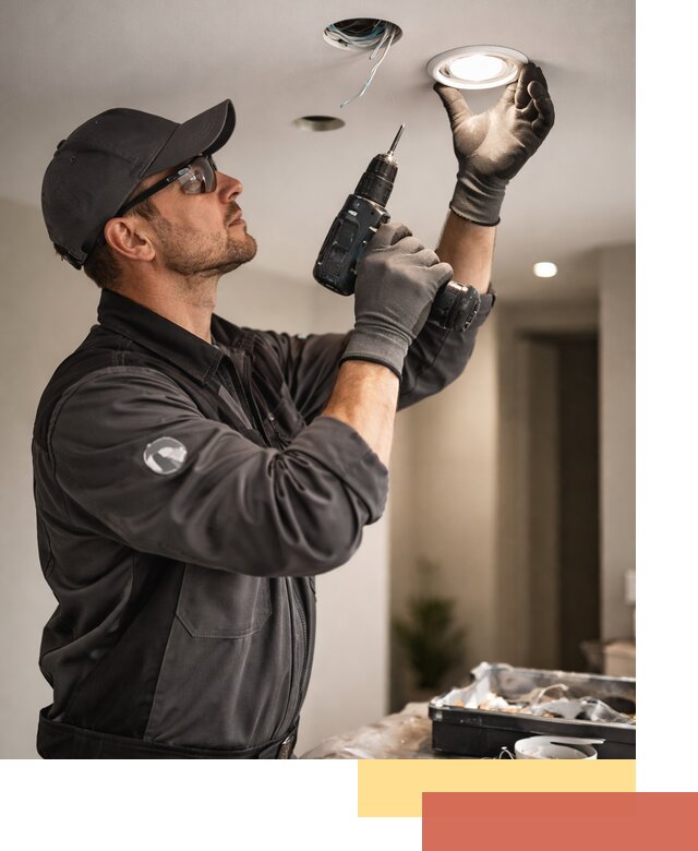 Установка точечных светильников в натяжной потолок в Симферополе