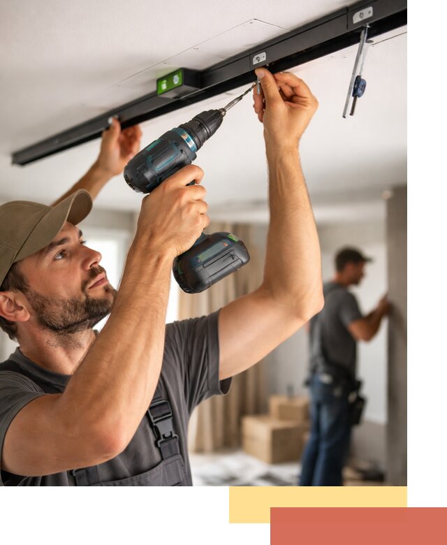 Установка трековых светильников в натяжной потолок в Симферополе