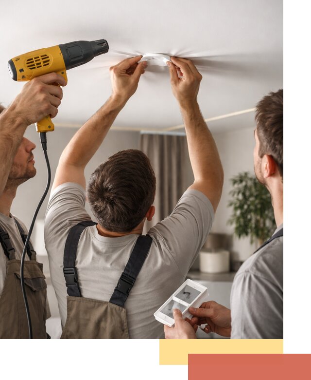 Ремонт прокола полотна натяжного потолка в Симферополе