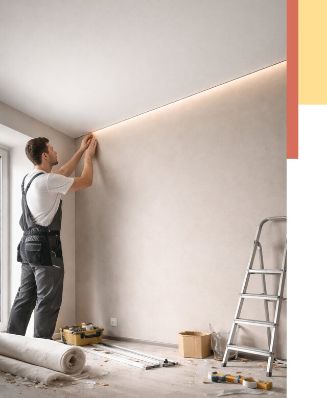 Теневые натяжные потолки в Симферополе от 8517 руб. под ключ | ОТДЕЛОЧНИК-Сим