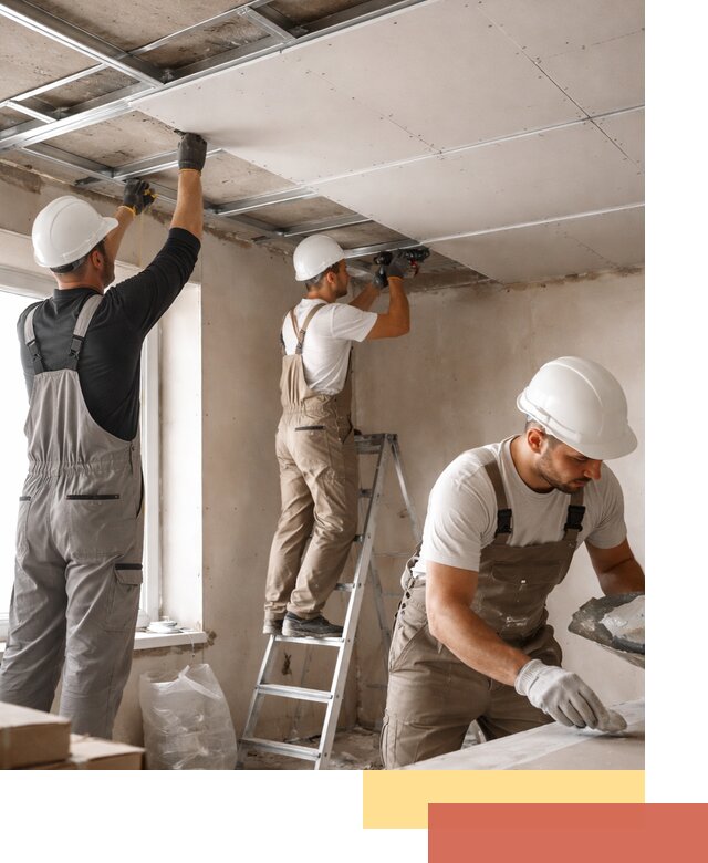 Одноуровневый потолок из гипсокартона в Симферополе — монтаж и отделка