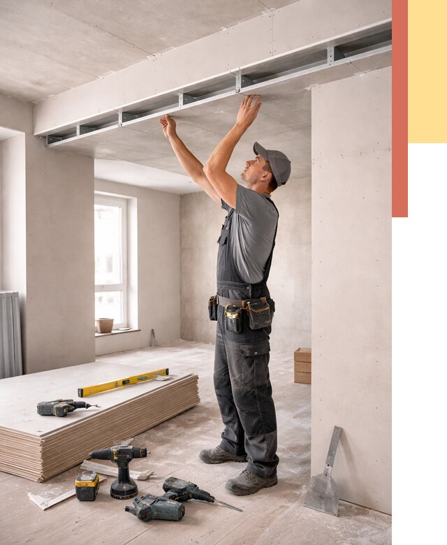 Потолок из гипсокартона с нишей в Симферополе от 1298 руб. под ключ | ОТДЕЛОЧНИК-Сим