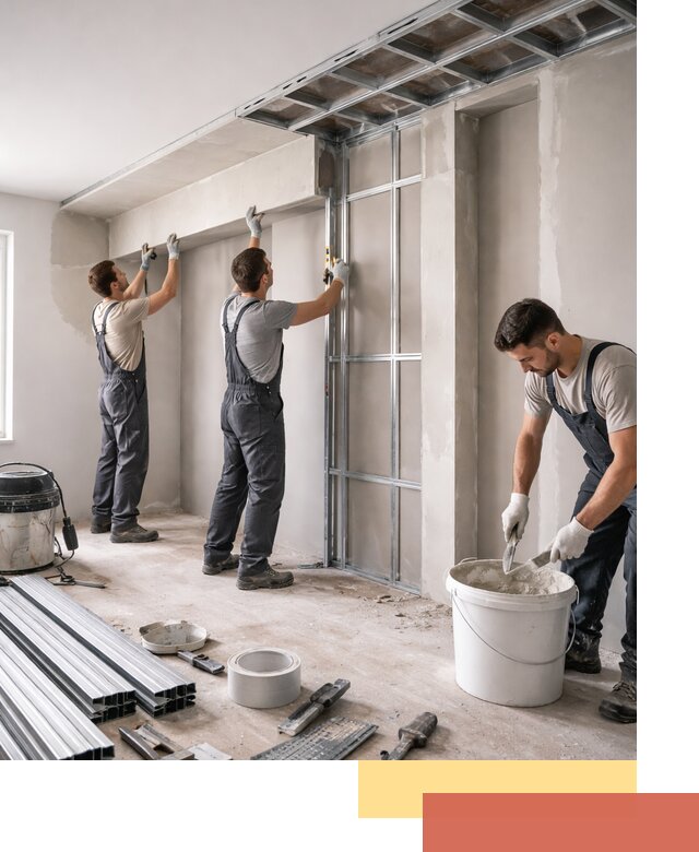 Монтаж потолка из гипсокартона с нишей в Симферополе