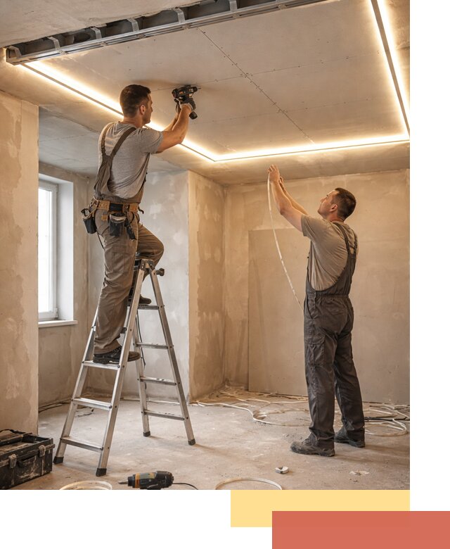 Потолок из гипсокартона с подсветкой в Симферополе