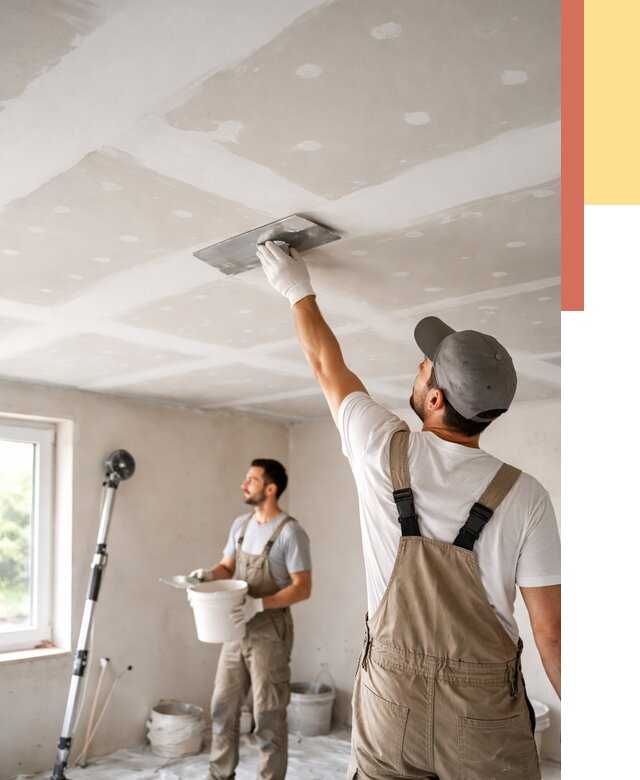 Шпаклевка потолка из гипсокартона в Симферополе от 3324 руб./м2 — услуги под ключ | ОТДЕЛОЧНИК-Сим
