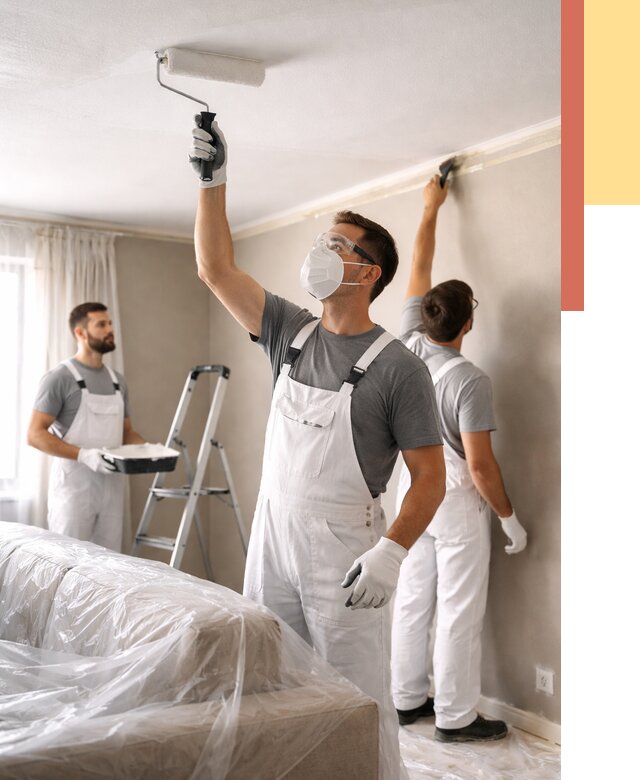 Покраска потолка водоэмельсионной краской в Симферополе от 2285 руб/м² — услуги под ключ | ОТДЕЛОЧНИК-Сим