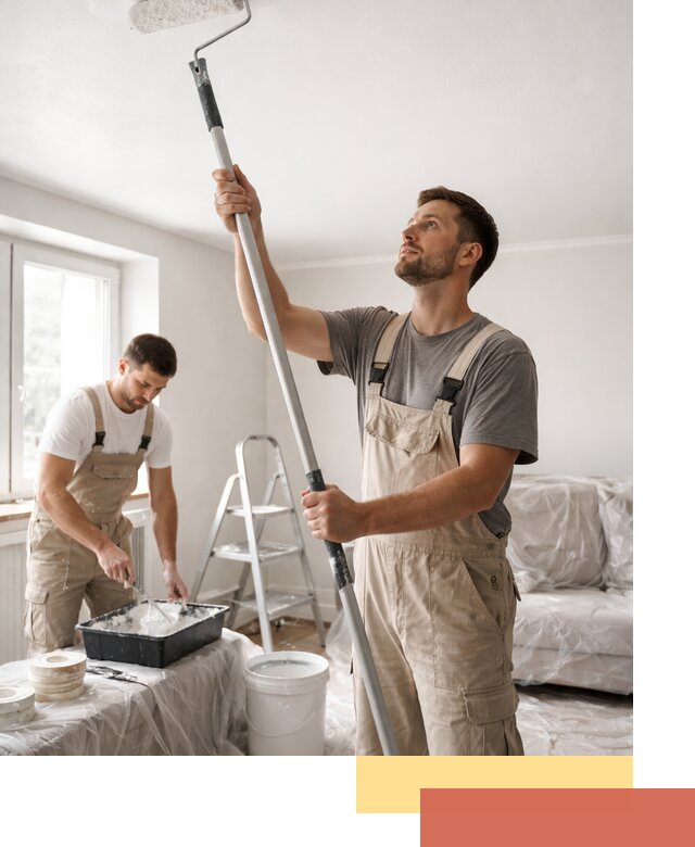 Покраска потолка водоэмульсионной краской в Симферополе