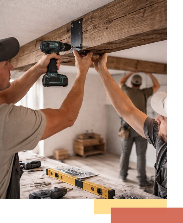 Монтаж декоративных потолочных балок в Симферополе