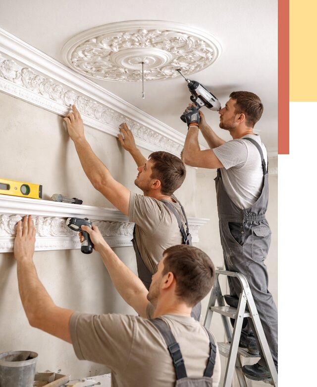 Монтаж лепнины на потолок в Симферополе от 3324 руб. быстро и недорого | ОТДЕЛОЧНИК-Сим