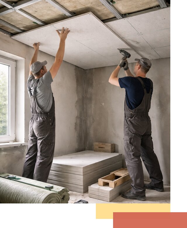 Шумоизоляция потолка панелями ЗИПС в Симферополе